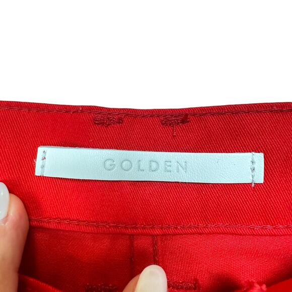 Golden Denim Los Angeles Bold Red Black Side Stripe Ankle Zip Slim Skinny Jeans - Picture 8 of 9